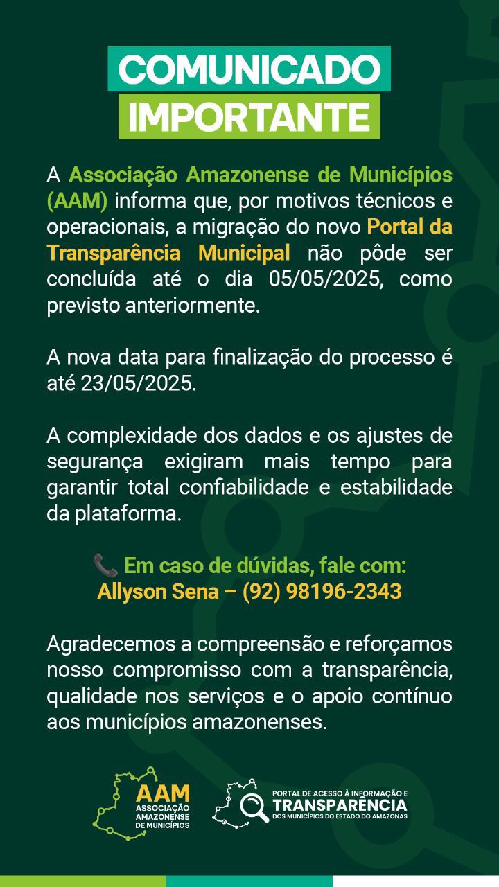 Câmara de Parintins esclarece interrupção do acesso ao Portal da Transparência