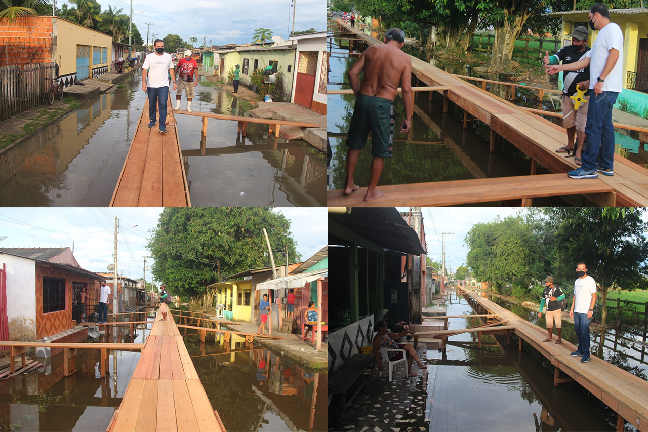 Mateus Assayag vistoria construção de ponte na Rua Coronel Barreto Batista e dialoga com moradores   