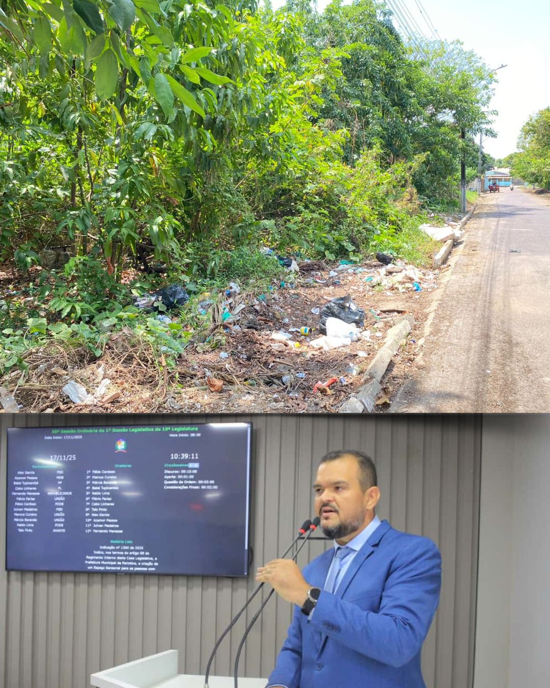 Meio Ambiente: Vereador Azamor Pessoa solicita bosqueamento, limpeza e organização paisagística na área verde do Conjunto João Novo