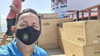 Vereador Babá Tupinambá acompanha chegada de materiais enviados pelo Governo do Estado ao IAPIN   