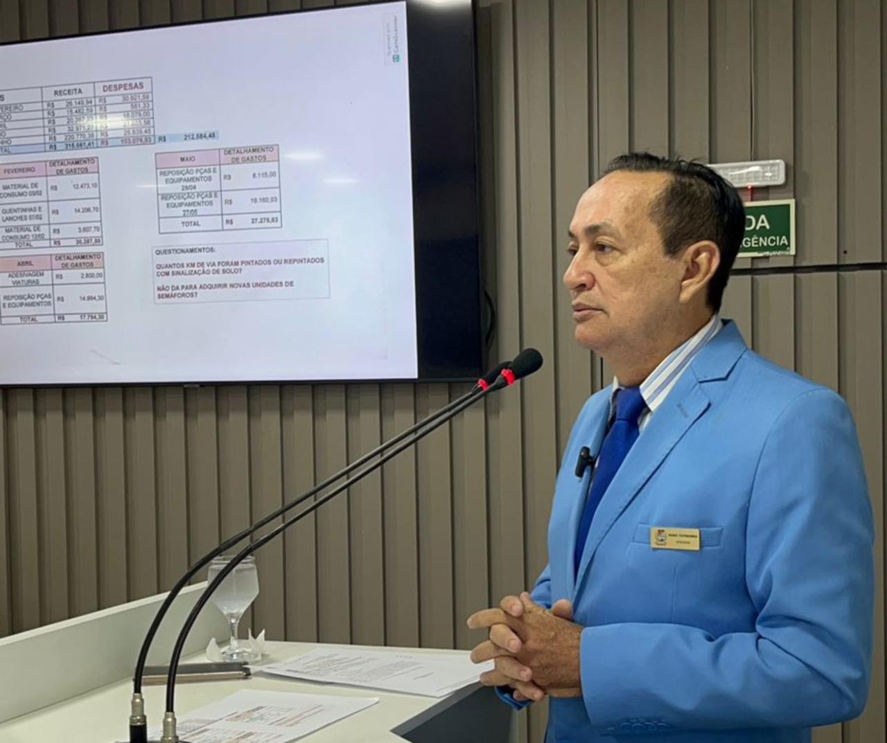 Vereador Babá Tupinambá questiona uso de recursos e atuação da EMTT em Parintins