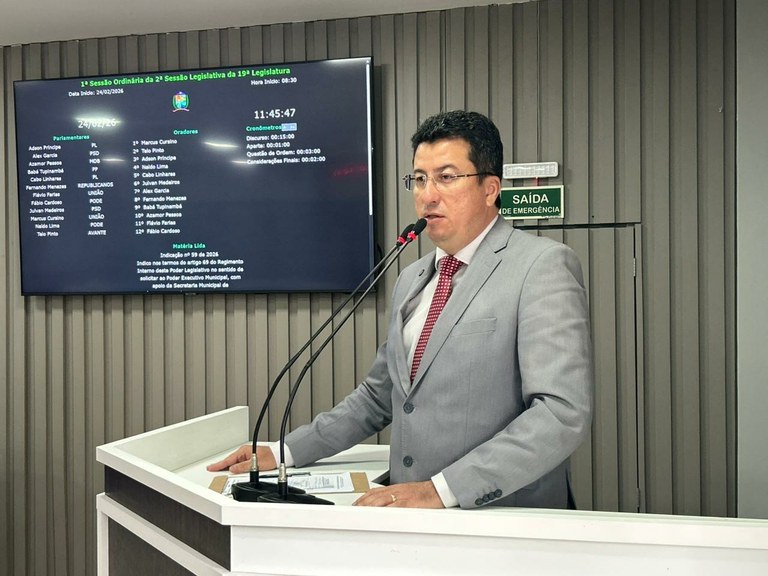 Vereador Fábio Cardoso propõe ações estratégicas voltadas à educação, infraestrutura e segurança alimentar em Parintins
